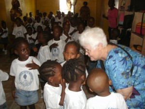 Arlene with the children