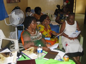 Members of the Liberian group. Mrs. Irene Innis, the Bishop's wife, is in the front.